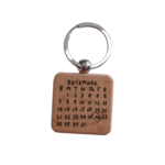 Porta-chaves em Madeira Natural Personalizado – Data Especial