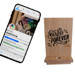 Suporte para Telemóvel em Bambu Personalizado- Besties