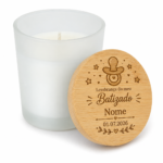 Vela Aromática de Bambu Personalizada – Lembrança de Batizado