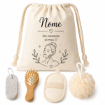 Set de Banho Personalizado com Saco em Algodão - "Um Momento Só Meu"